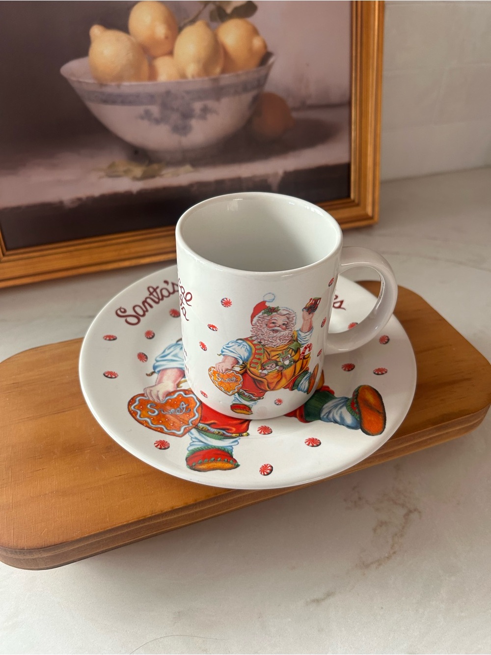Vintage Sakura Santa’s Magical Cookies Mug & Plate Set Cheryl Ann Johnson